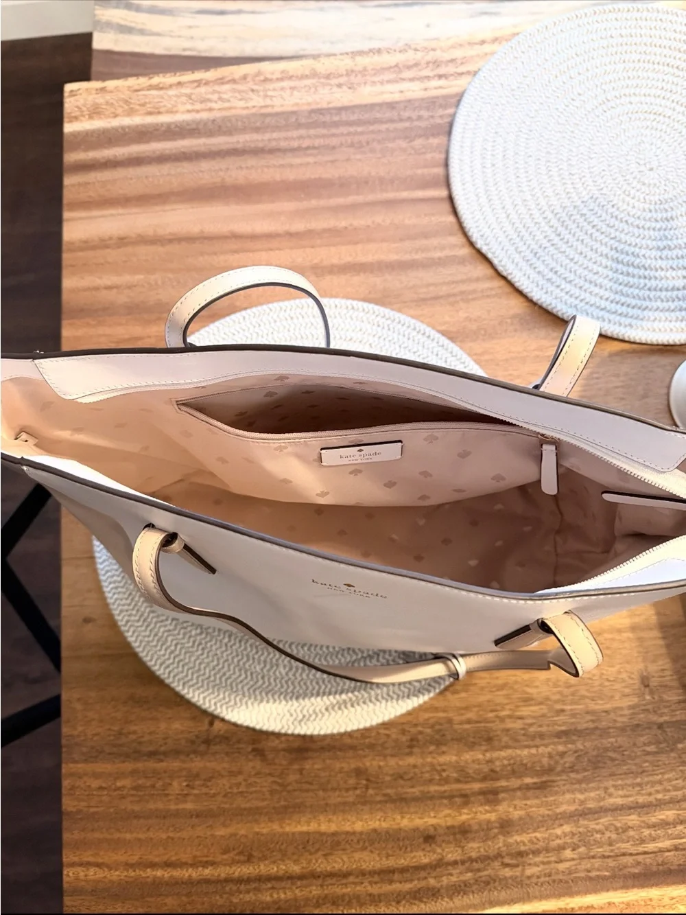 kate spade Cream and Tan Two-Tone Leather Tote - Picture 2 of 2
